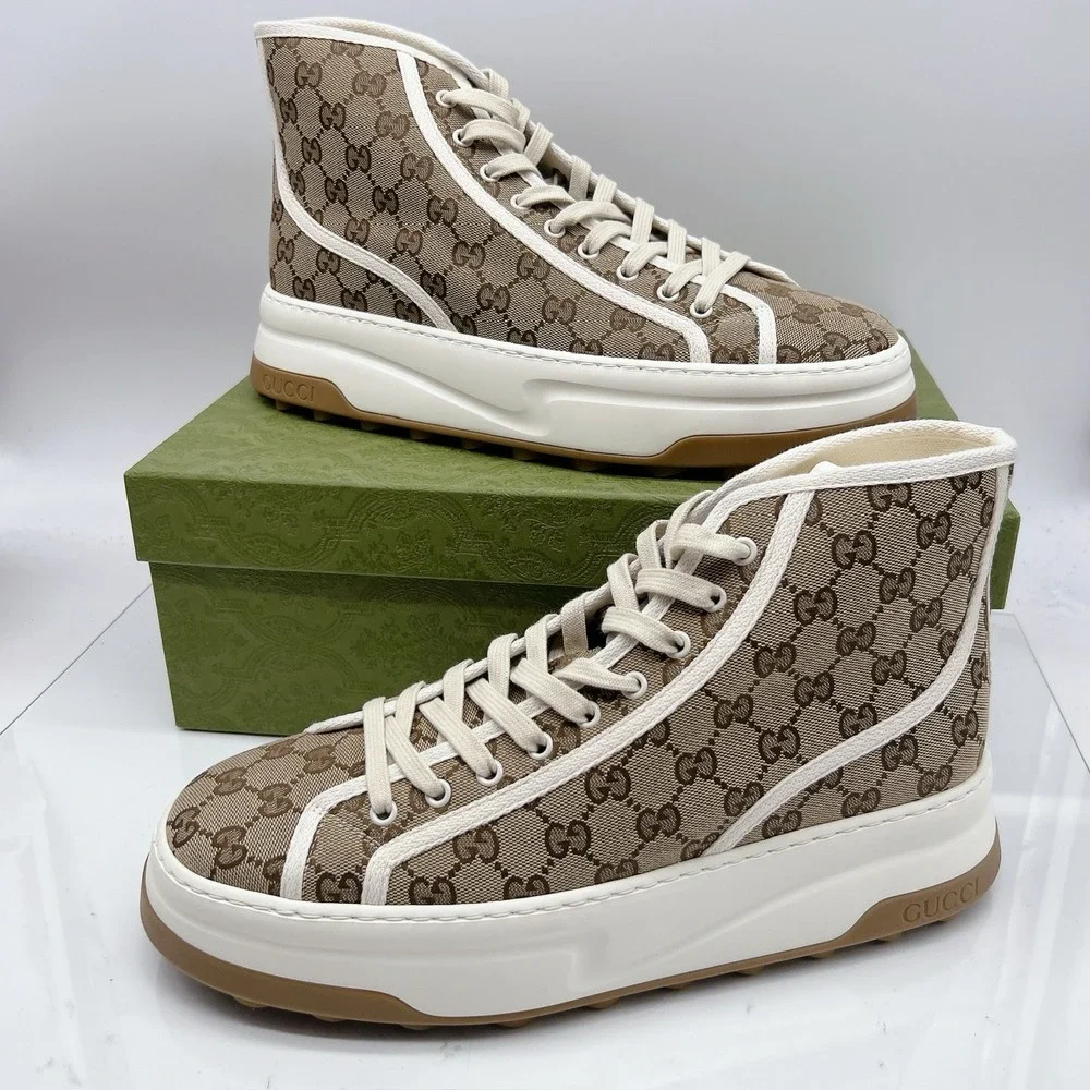 Gucci TENNIS 1977 TRECK HIGH GG JACQUARD SNEAKER Interlocking Mens UK 11 US 11.5